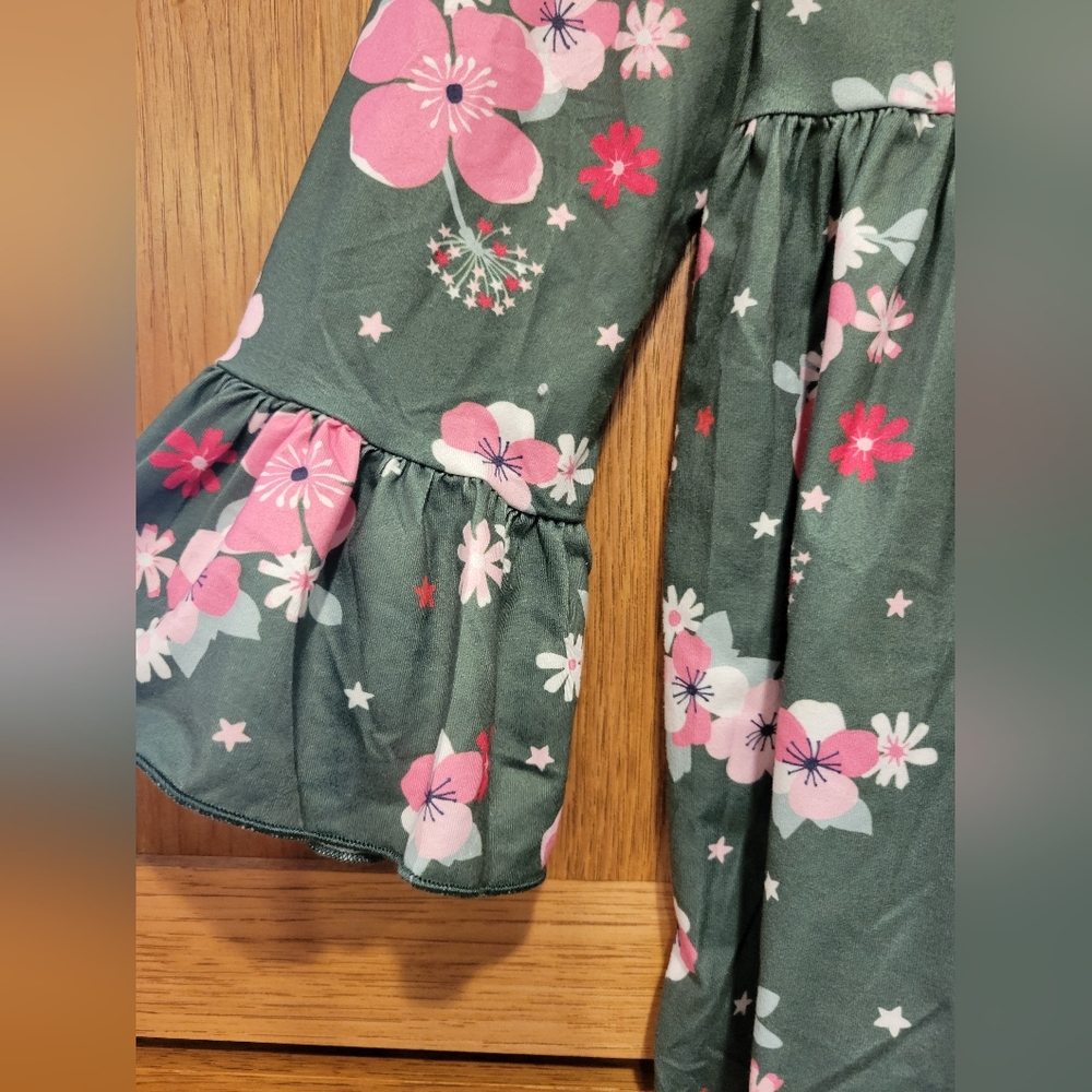 NWOT Long Sleeve Floral Girls Dress 6/7 - Picture 5 of 7
